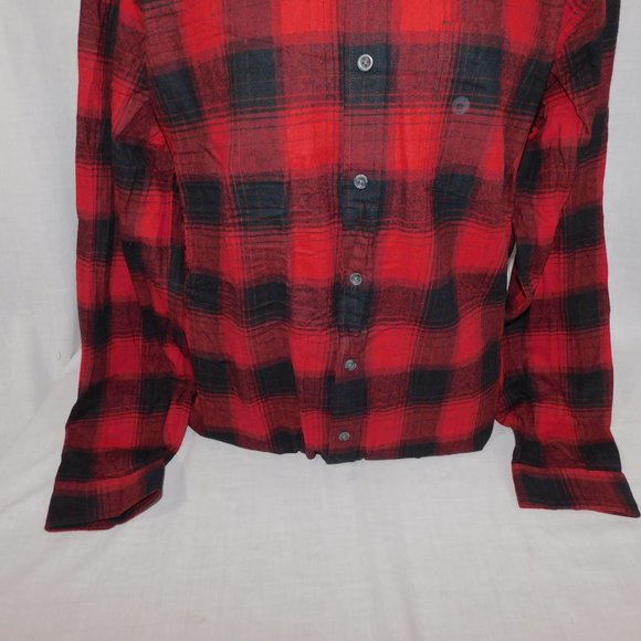 Eddie Bauer Mens  XLT Relaxed Fit Field Flannel Red Black Plaid Shirt NEW w Tag - Picture 3 of 11